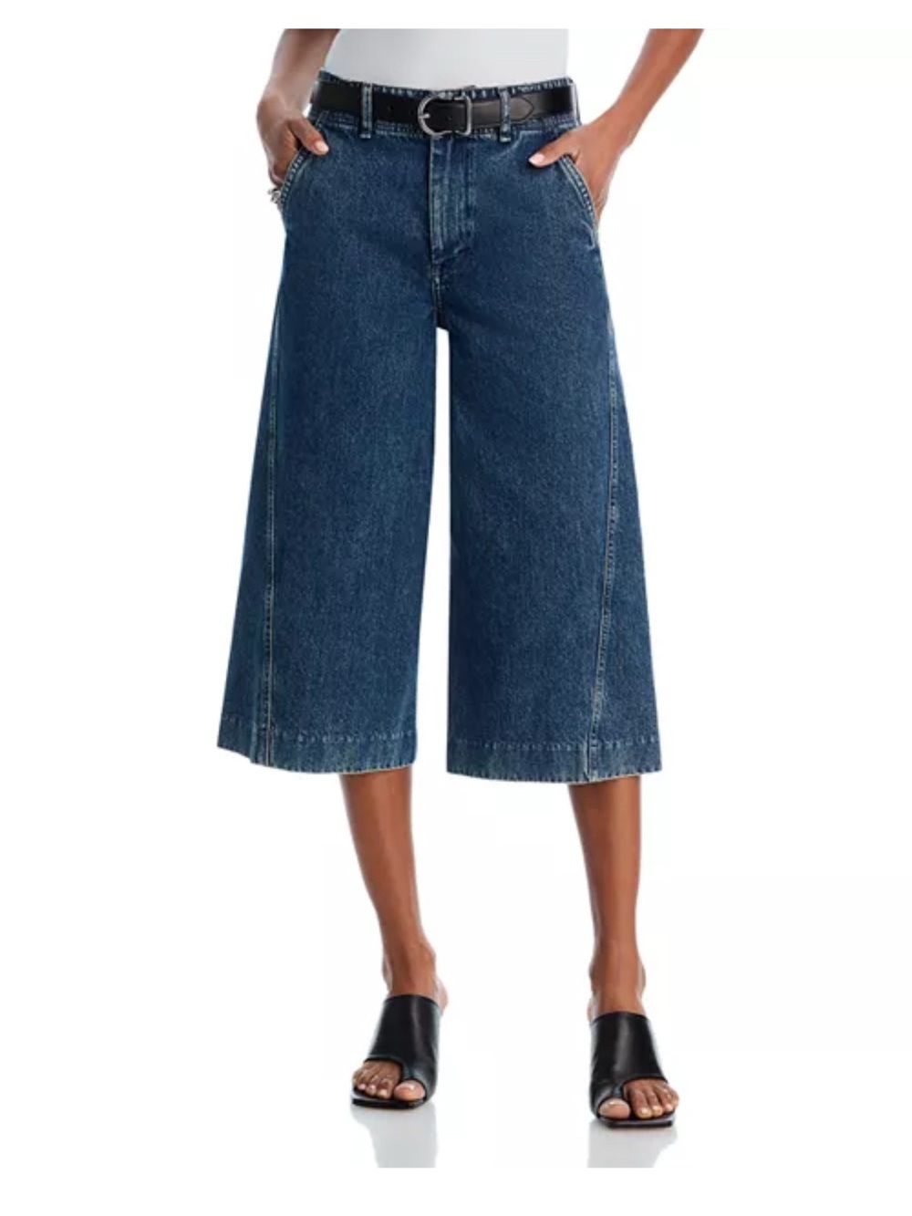 Rag & Bone Adeline Jamie High-Rise Tailored Culotte Jeans Shorts